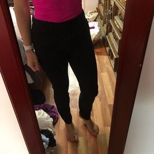 Andrew Marc black stretch pants with zipper and button - size 6
